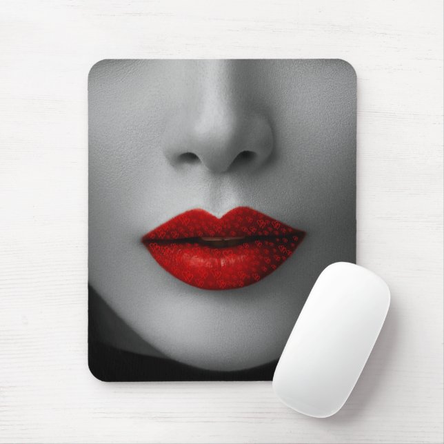 Tapis De Souris Red Lips Mousepad (Mit Mouse)
