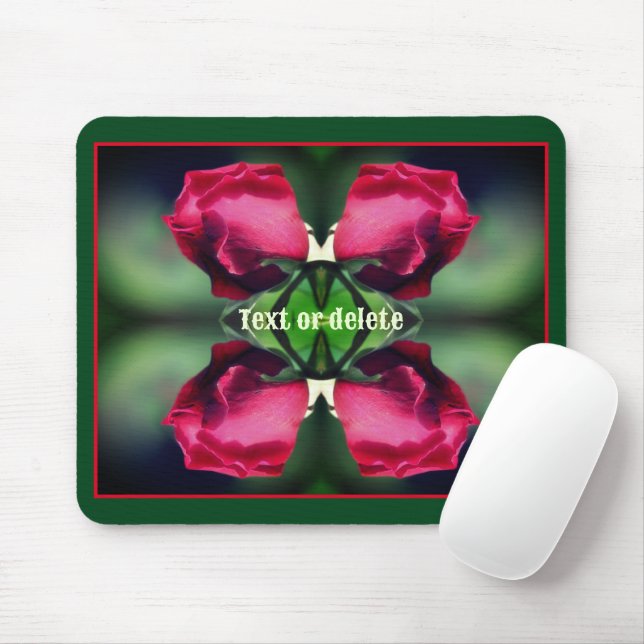 Tapis De Souris Red Rosebud pliage Abstrait personnalisé (Avec souris)