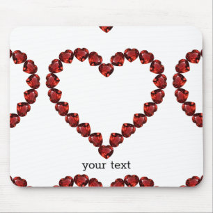 Tapis De Souris Red Ruby Gemstone Heart