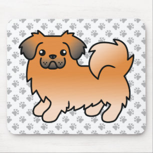 Tapis De Souris Red Sable Tibétain Espagnol mignon Dessin Chien & 