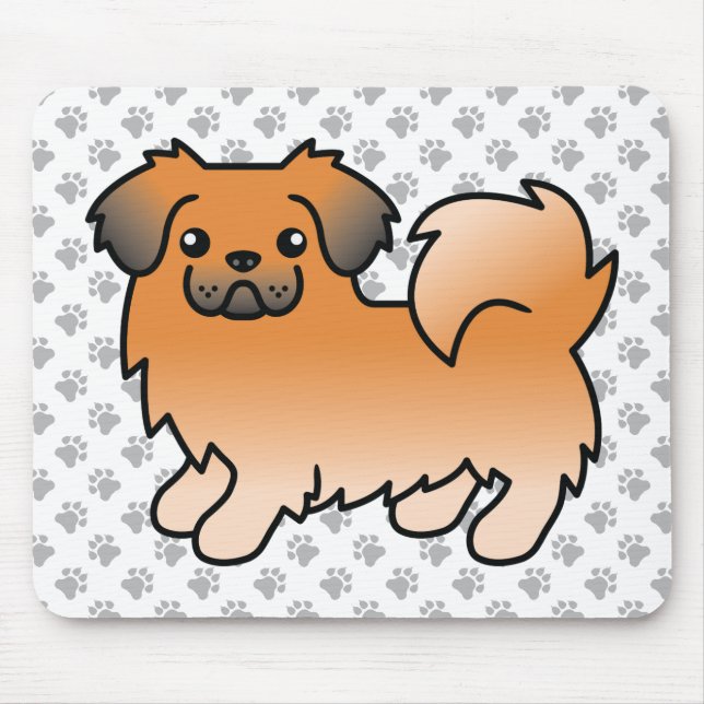 Tapis De Souris Red Sable Tibétain Espagnol mignon Dessin Chien &  (Devant)
