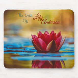 Tapis De Souris Red Water Lily "The Desk Of" *Personnalisez*