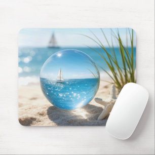 Tapis De Souris Reflet de l'océan dans une boule de lentille