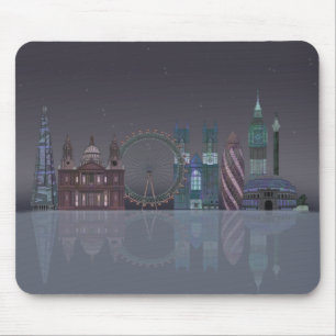 Tapis De Souris Réflexions de nuit d'horizon de Londres