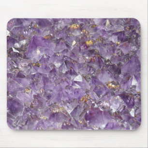 Tapis De Souris Regard en pierre de cristal d'améthyste pourpre