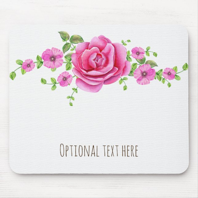 Tapis De Souris Regard Floral Élégant Shabby Chic (Devant)