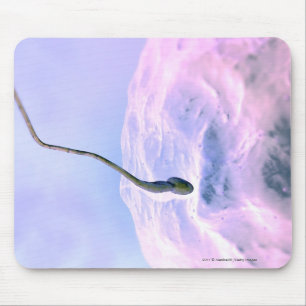 Tapis De Souris Regard magnifié à un sperme fertilisant un oeuf