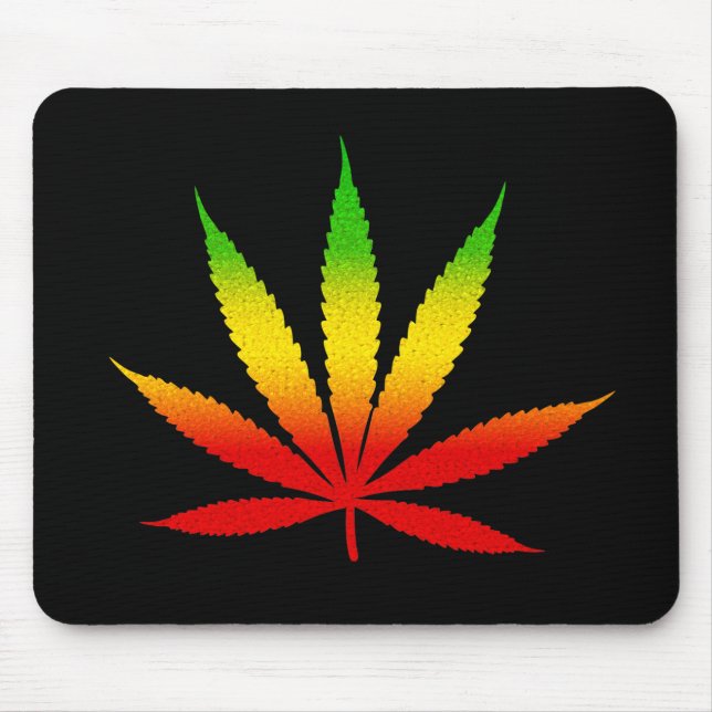 Tapis De Souris Reggae Rasta feuille Rastafarian Jamaïcain Mousepa (Devant)