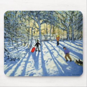 Tapis De Souris Région boisée en hiver près d'Ashbourne Derbysh
