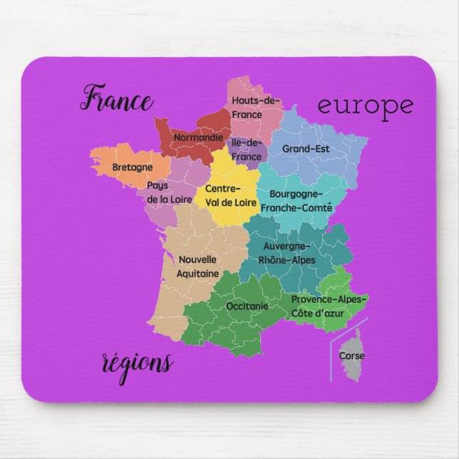 tapis de souris "régions françaises" (Devant)