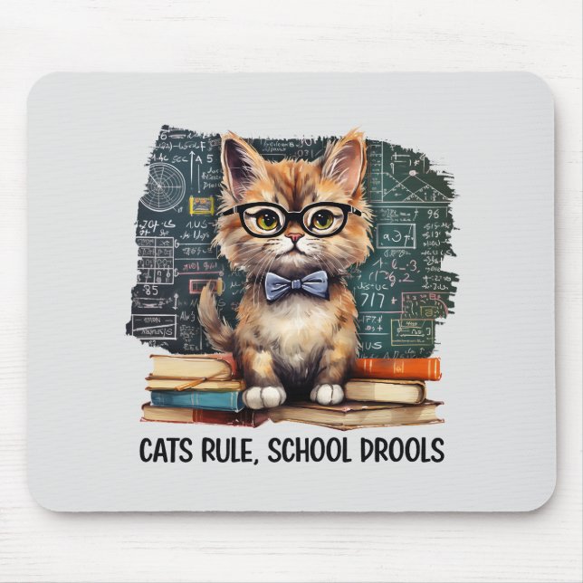 Tapis De Souris Règle des chats, Drools scolaires (Devant)