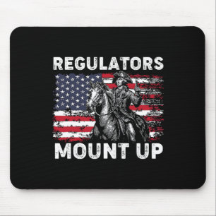 Tapis De Souris Régulateurs Rétro Montez Drôle Drapeau Usa Cowboy
