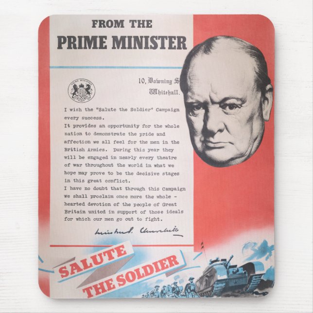 Tapis De Souris Réimpression de l'affiche britannique de guerre. (Devant)