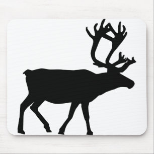 Tapis De Souris Reindeer Animal Poteau North Silhouette Noël
