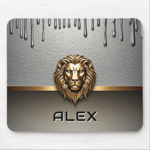 Tapis De Souris Relief de Lion Doré avec Texture Métallique 🦁