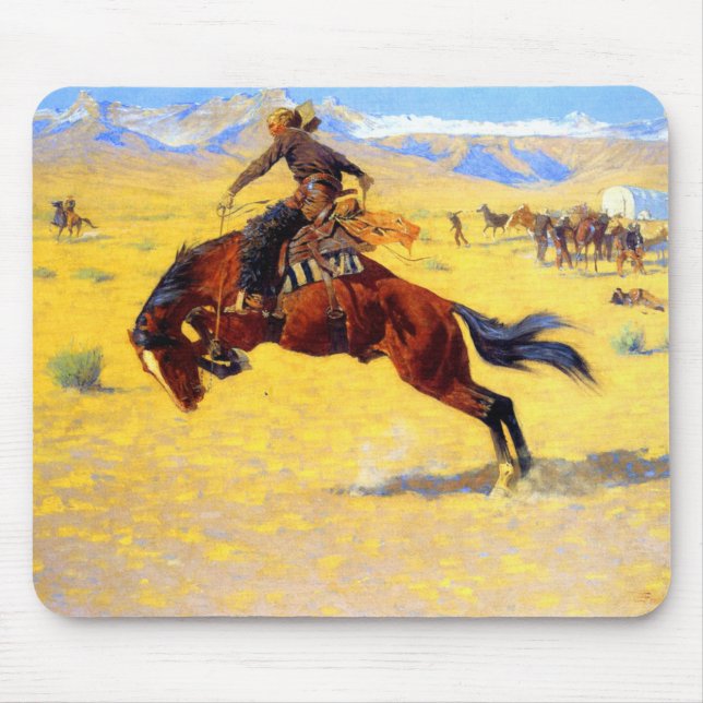 Tapis De Souris Remington Old West Horse et Cowboy (Devant)