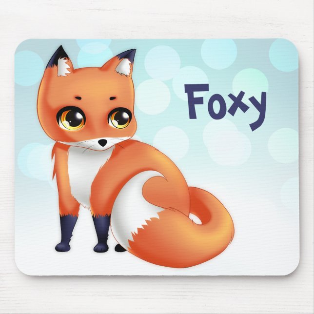 Tapis De Souris Renard mignon de bande dessinée de Kawaii (Devant)