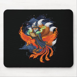 Tapis De Souris Renard montant le phénix Anime Ukiyo-e Mythologie