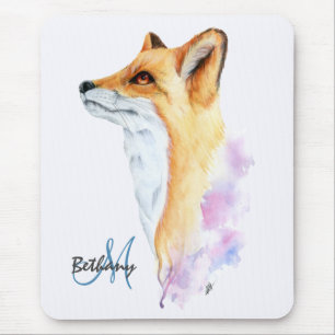 Tapis De Souris Renard roux aquarelle personnalisé