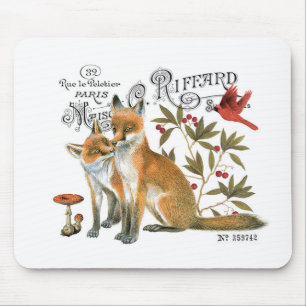 Tapis De Souris renard vintage moderne de région boisée