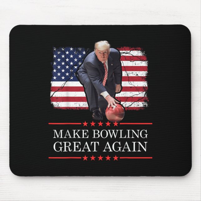 Tapis De Souris Rendre le Bowling meilleur - Drôle Trump Bowling (Devant)