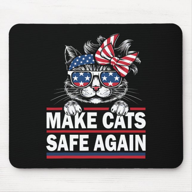 Tapis De Souris Rendre les chats en sécurité à nouveau Drôle Amour (Devant)