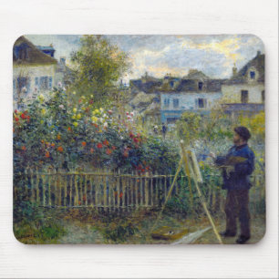 Tapis De Souris Renoir - Claude Monet peignant dans son jardin