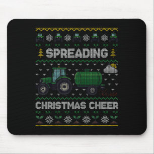 Tapis De Souris Répandre la joie de Noël Tracteur agricole drôle O
