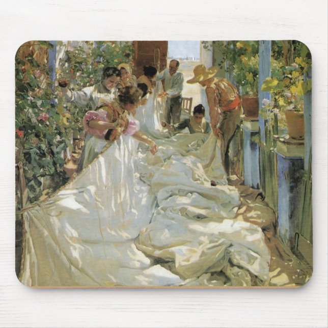 Tapis De Souris Réparant la voile - Joaquín Sorolla y Bastida (Devant)