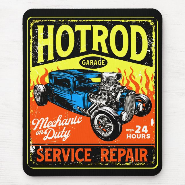Tapis De Souris Réparations du service de garage à disques chauds (Devant)