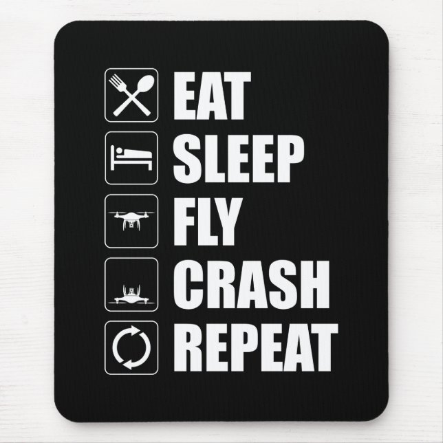 Tapis De Souris Répéter l'écrasement de mouches du sommeil Pilote  (Devant)