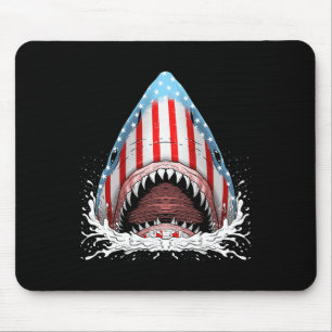 Tapis De Souris Requin drôle Drapeau Américain Jawsome 4 Juillet E