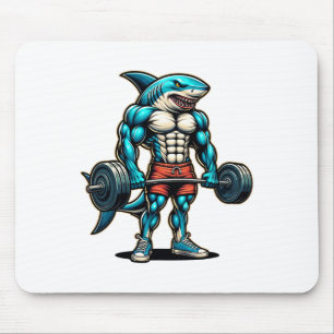 Tapis De Souris Requin drôle et cool musculation culturiste muscle