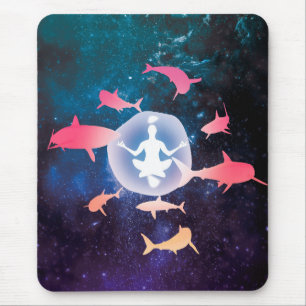 Tapis De Souris Requins spatiaux et art de la méditation