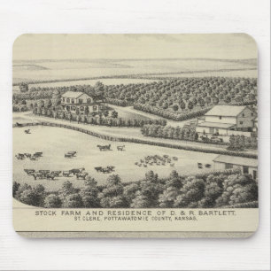 Tapis De Souris Résidences et fermes de Bartlett et Roberts, Kans