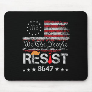Tapis De Souris Résister À Trump Manifester Contre Le Drapeau Poli