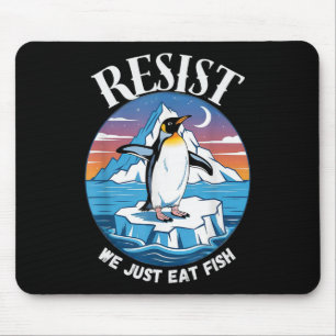 Tapis De Souris Résistez Pingouins contre les tarifs Sarcastique