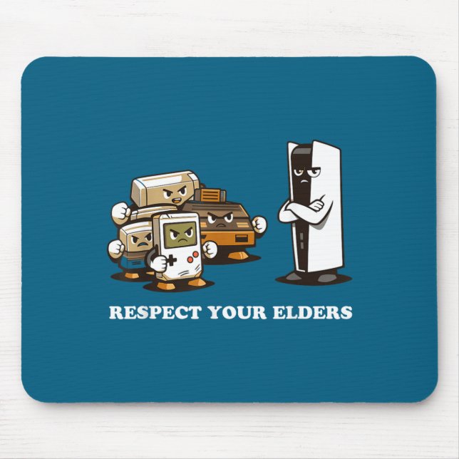 Tapis De Souris Respect Your Elders T Retro 90s Gaming  (Devant)