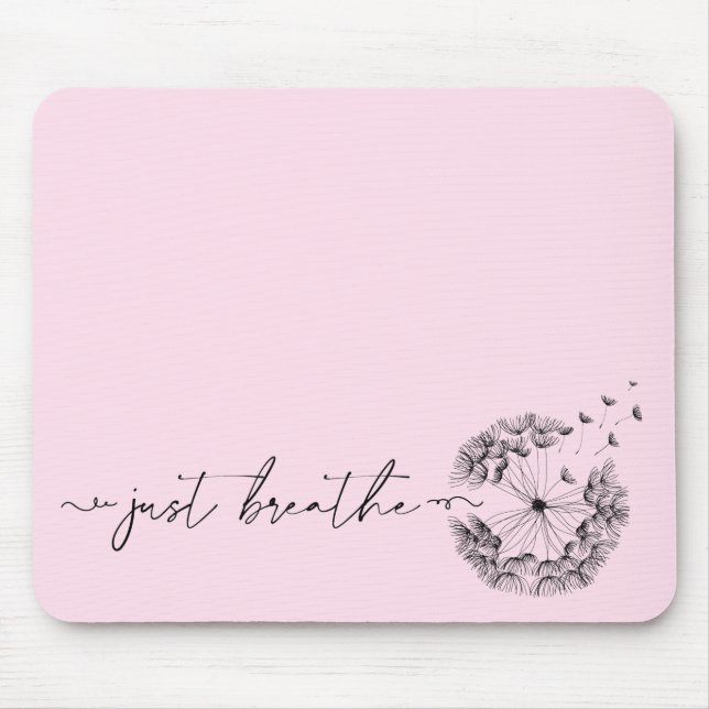 Tapis De Souris Respire comme la tige de Dandelion Minimal rose (Devant)