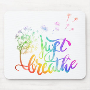 Tapis De Souris Respire le dandelion souffle dans le vent