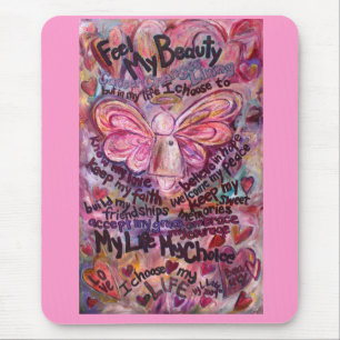 Tapis De Souris Ressentez ma beauté Cancer rose Ange Mousepad