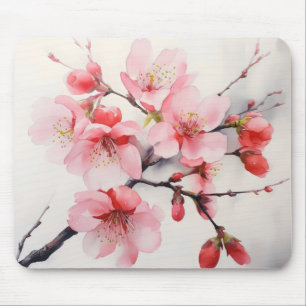 Tapis De Souris Ressort de la branche de cerisier rose