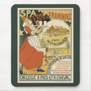 Tapis De Souris Restaurant Bar à Bière et Café Art Nouveau Vintage