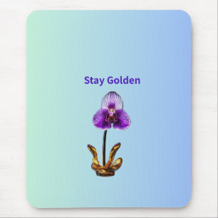 Tapis De Souris Restez Orchidée Dorée
