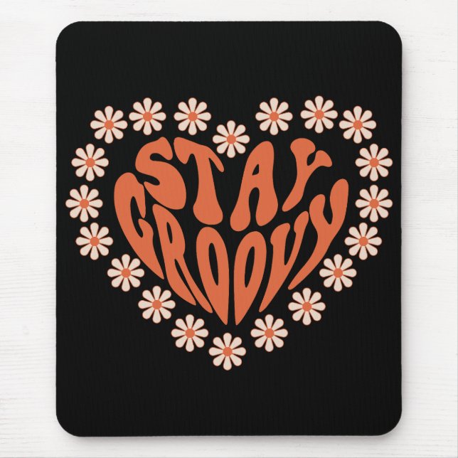 Tapis De Souris Restez Super Coeur Avec Fleurs (Devant)
