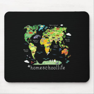 Tapis De Souris Retour À L'École Accueil Carte Mondiale Géographie