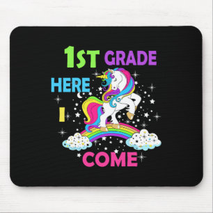 Tapis De Souris Retour à l'école Unicorn Bonjour premier jour de g