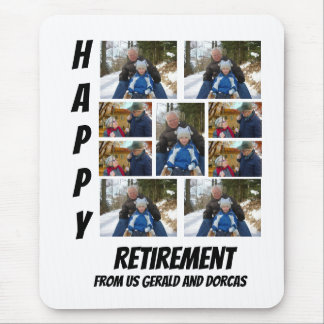 Tapis De Souris Retraite simple personnalisée 9 Photo Collage