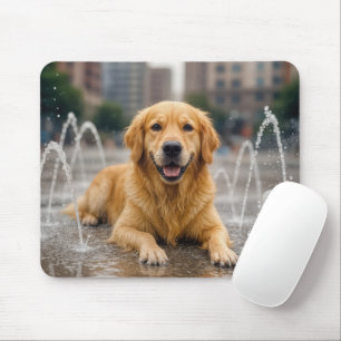 Tapis De Souris Retriever d'or se rafraîchir dans un tableau