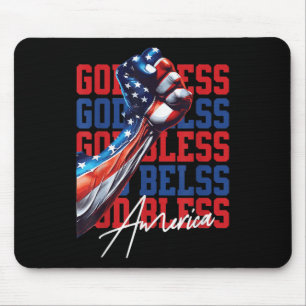 Tapis De Souris Rétro 4 juillet Dieu bénisse l'Amérique Patriotiqu